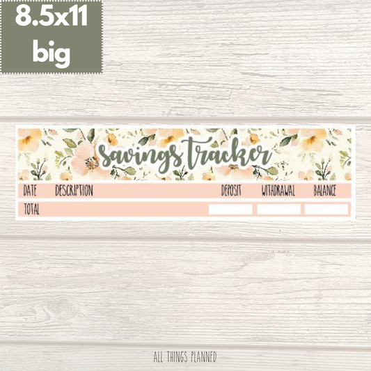 8.5x11 | Big | May (Spring Florals) Savings Tracker
