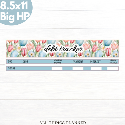 8.5x11 | Big | Apr. (Easter Florals) Debt Tracker