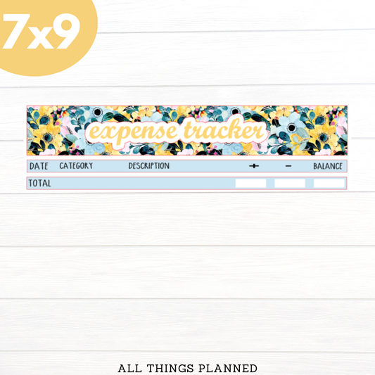 7x9 June (Summer Flowers) Expense Tracker