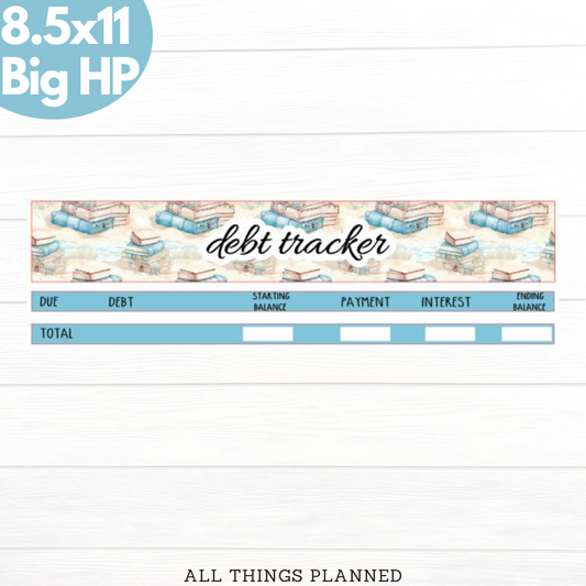 8.5x11 | Big | July (Beach Books) Debt Tracker