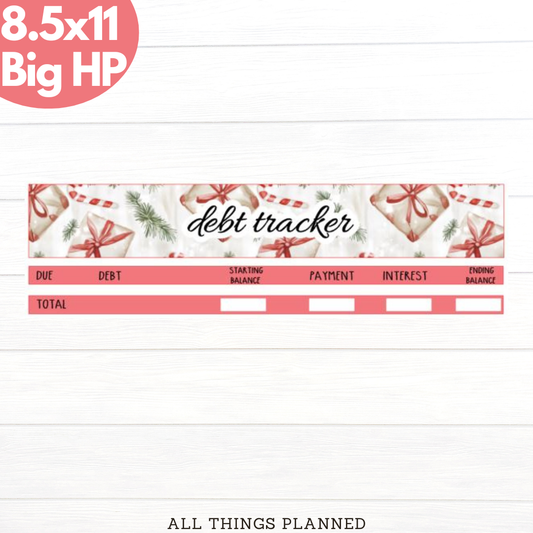 8.5x11 | Big | Dec (Christmas Presents) Debt Tracker