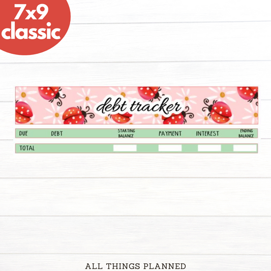 7x9 | Classic | Mar. (Ladybugs) Debt Tracker