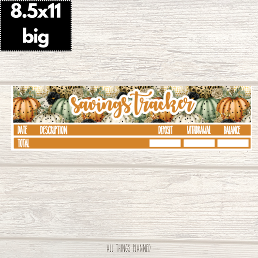 8.5x11 | Big | Oct. (Pumpkins) Savings Tracker