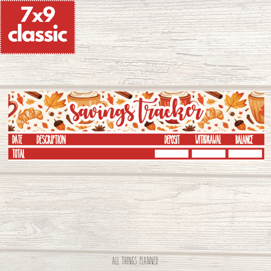 7x9 | Classic | Sept. (Fall Latte) Savings Tracker