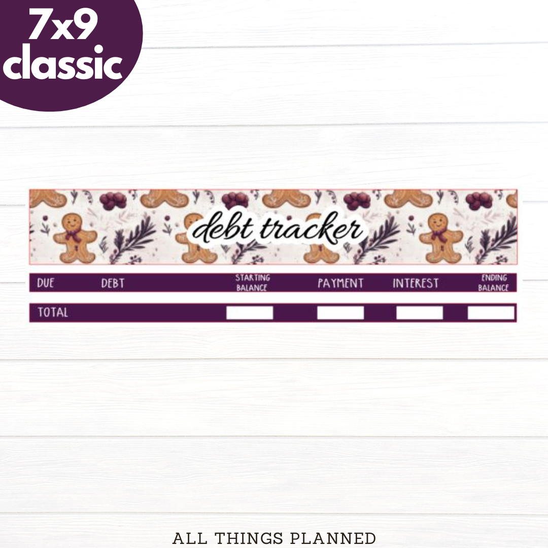 7x9 | Classic | Dec (Gingerbread) Debt Tracker