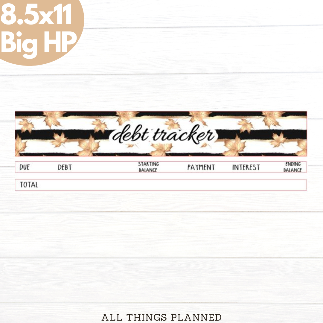 8.5x11 | Big | Sept (Golden Fall) Debt Tracker