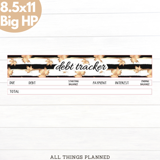 8.5x11 | Big | Sept (Golden Fall) Debt Tracker