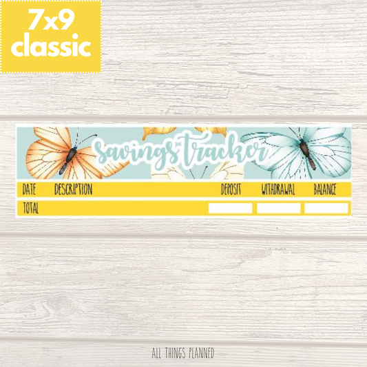 7x9 | Classic | Mar. (Butterflies) Savings Tracker