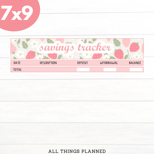7x9 May (Strawberry) Savings Tracker