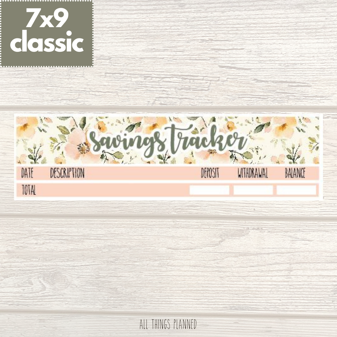 7x9 | Classic | May (Spring Florals) Savings Tracker