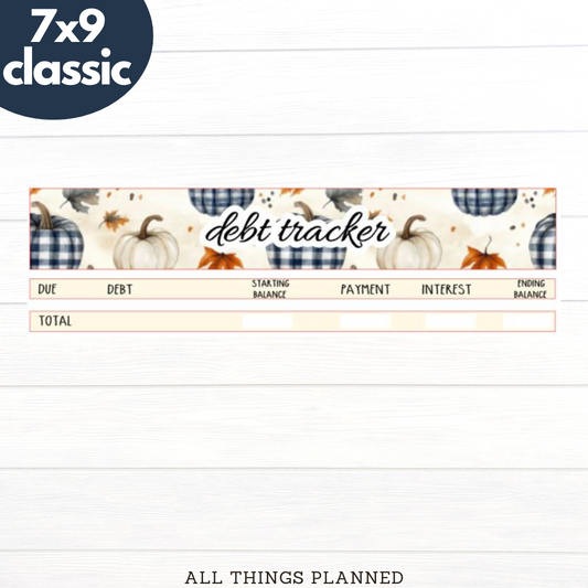 7x9 | Classic | Nov (Fall Cottage) Debt Tracker