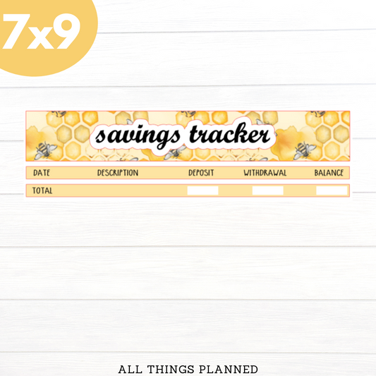 7x9 March (Honeybees) Savings Tracker