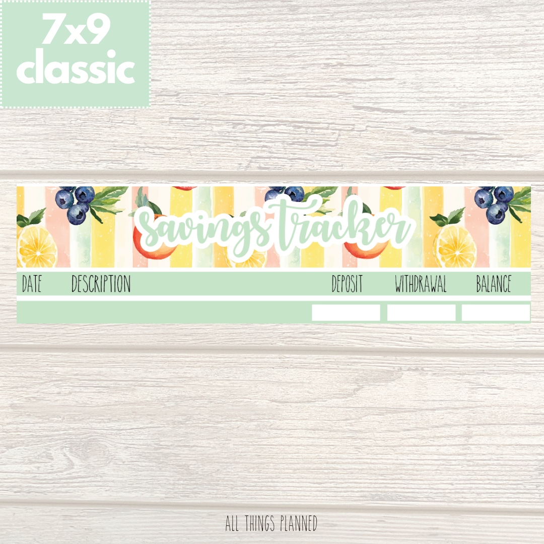 7x9 | Classic | Aug. (Tutti Fruiti) Savings Tracker