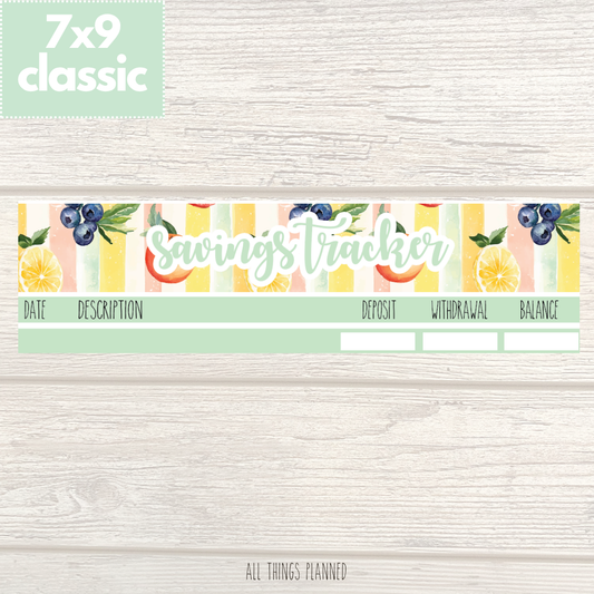 7x9 | Classic | Aug. (Tutti Fruiti) Savings Tracker