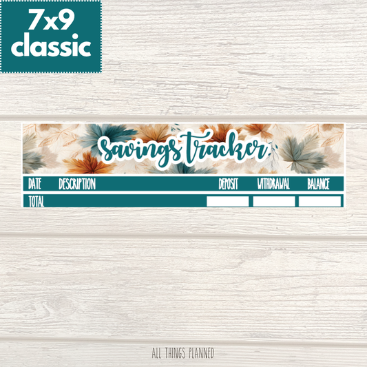 7x9 | Classic | Sept. (Dreamy Fall) Savings Tracker