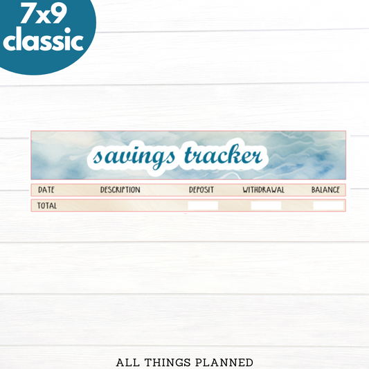7x9 | Classic | July (Ocean) Savings Tracker
