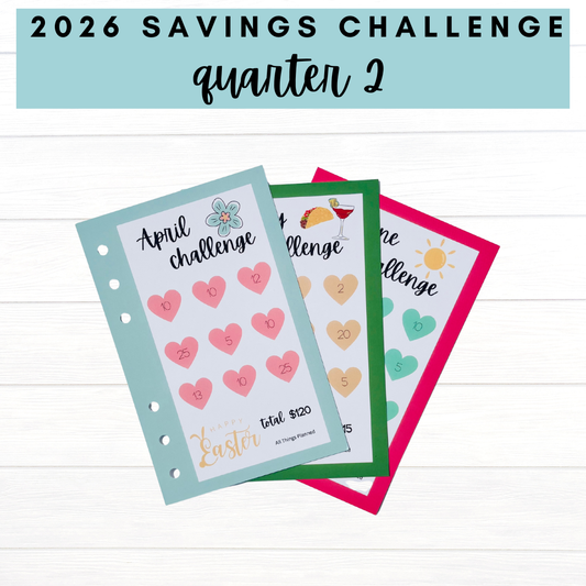 2026 Savings Challenge Cards - Quarter 2