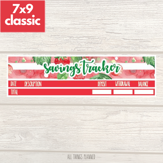 7x9 | Classic | April (Strawberry Garden) Savings Tracker