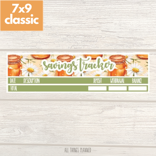 7x9 | Classic | Mar. (Honey Jar) Savings Tracker