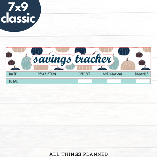 7x9 | Classic | Oct. (Blue Pumpkin) Savings Tracker