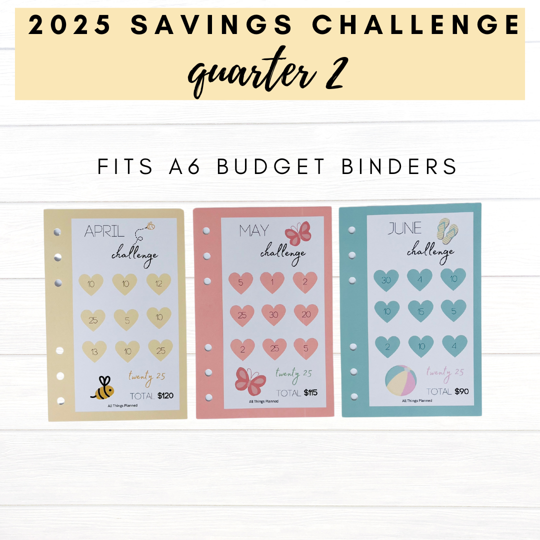 2025 Savings Challenge Cards - Quarter 2