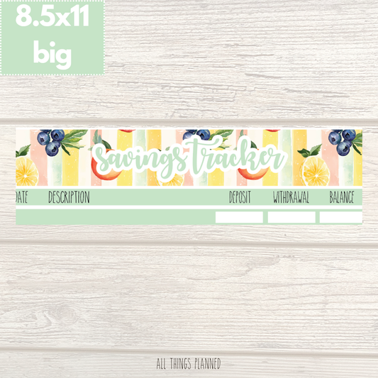 8.5x11 | Big | Aug. (Tutti Fruiti) Savings Tracker