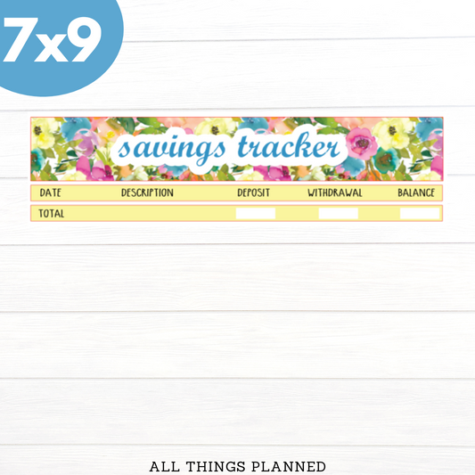 7x9 April (Flowers) Savings Tracker
