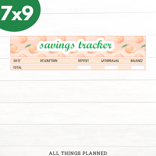 7x9 May (Peach) Savings Tracker