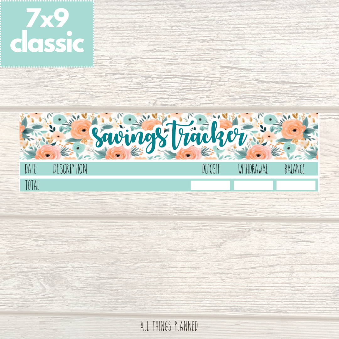 7x9 | Classic | Aug. (Summer Bloom) Savings Tracker
