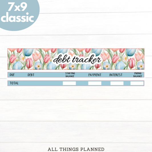 7x9 | Classic | Apr. (Easter Florals) Debt Tracker