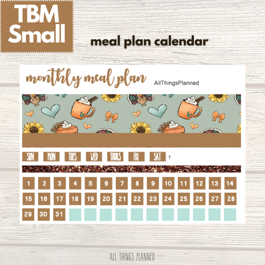 Small Nov. (Thanksgiving) Meal Calendar