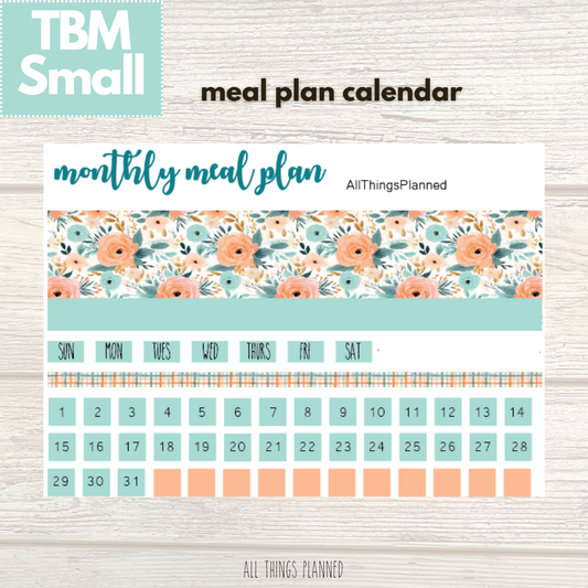 Small Aug. (Summer Bloom) Meal Calendar