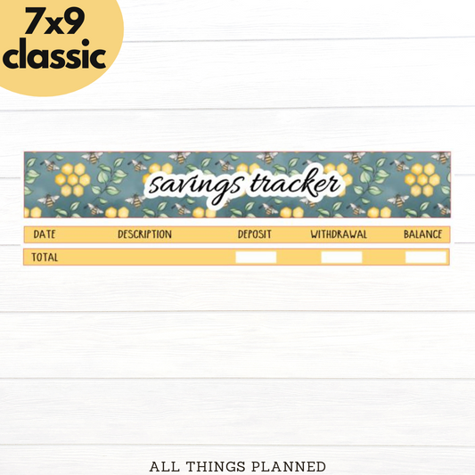 7x9 | Classic | Mar. (Bumblebees) Savings Tracker