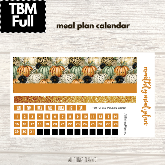Full Oct. (Pumpkins) Meal Calendar