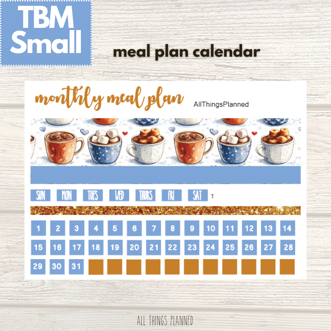 Small Dec. (Cozy Cups) Meal Calendar