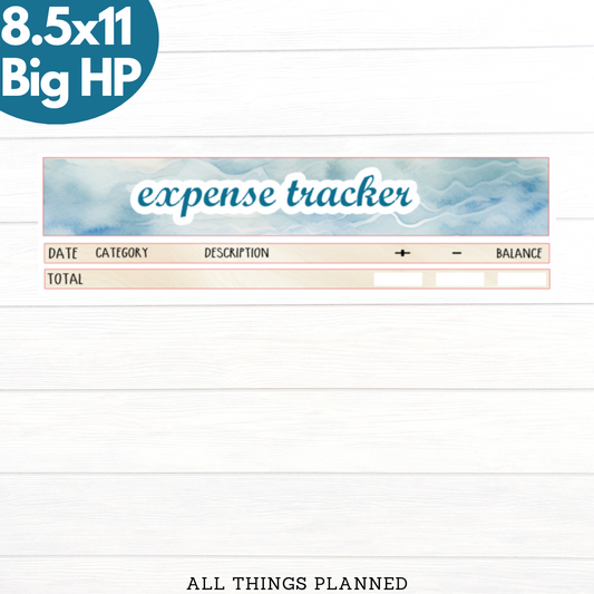 8.5x11 | Big | July (Ocean) Expense Tracker