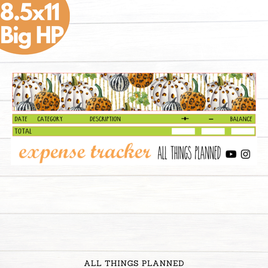 8.5x11 | Big | Oct. (Leopard Pumpkins) Expense Tracker