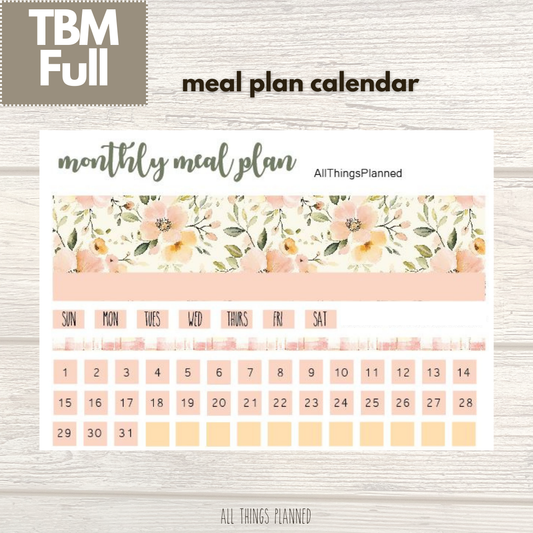 Full May (Spring Florals) Meal Calendar