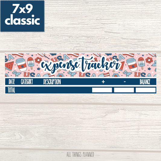 7x9 | Classic | July (Happy 4th) Expense Tracker