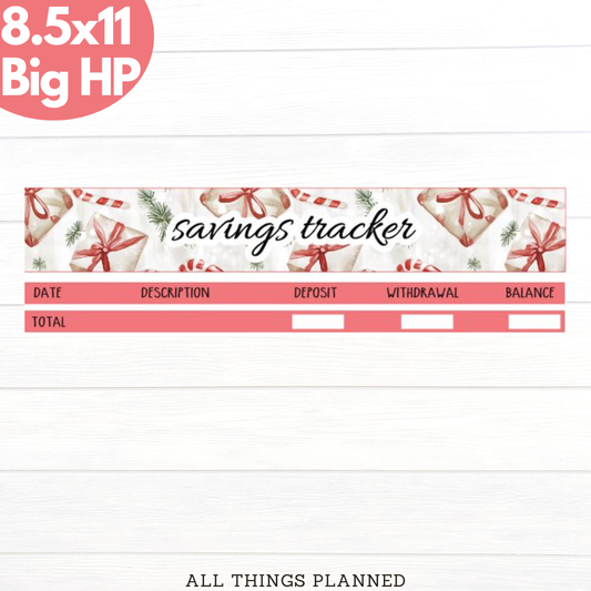 8.5x11 | Big | Dec (Christmas Presents) Savings Tracker