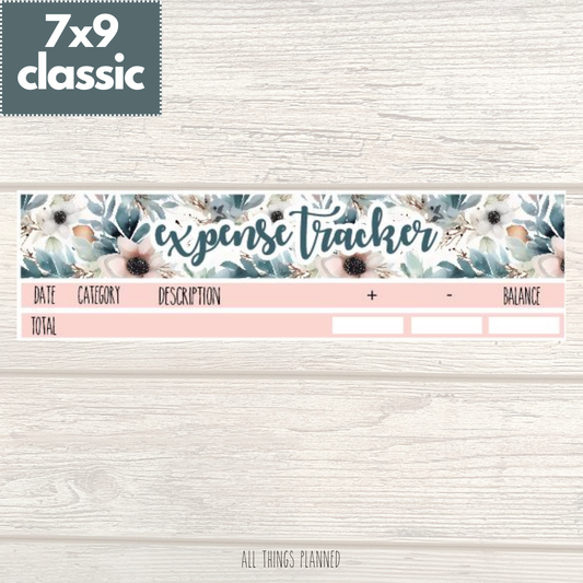 7x9 | Classic | Feb. (Winter Florals) Expense Tracker