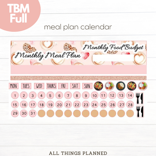 Full Oct (Pink Caffeine) Meal Calendar