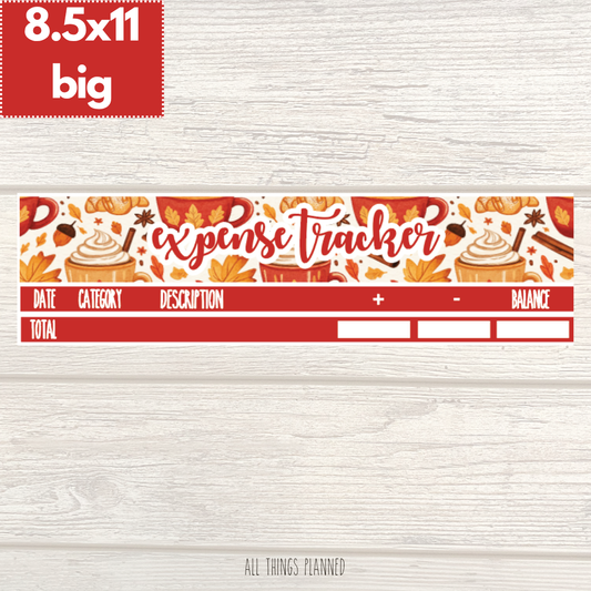 8.5x11 | Big | Sept. (Fall Latte) Expense Tracker