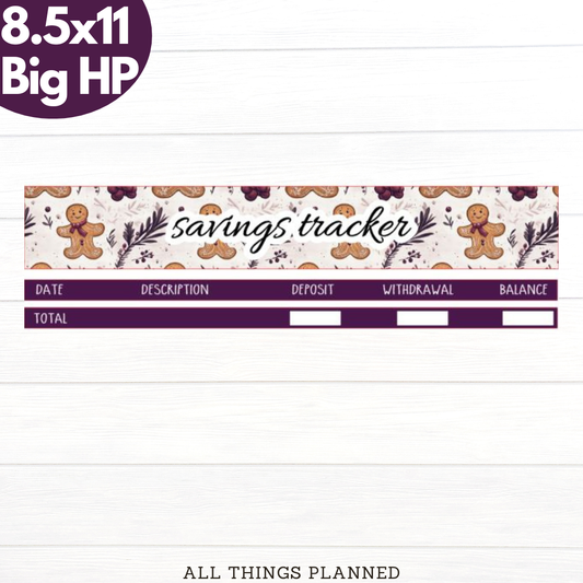 8.5x11 | Big | Dec (Gingerbread) Savings Tracker