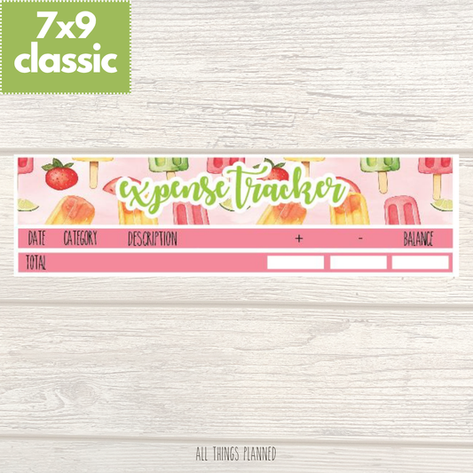7x9 | Classic | June (Popsicles) Expense Tracker