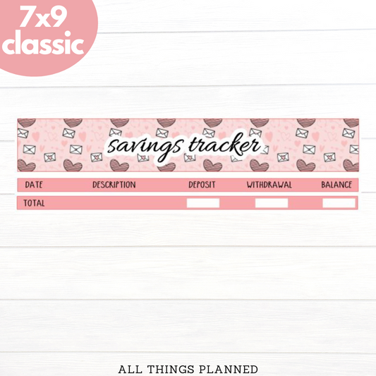 7x9 | Classic | Feb. (Valentines) Savings Tracker