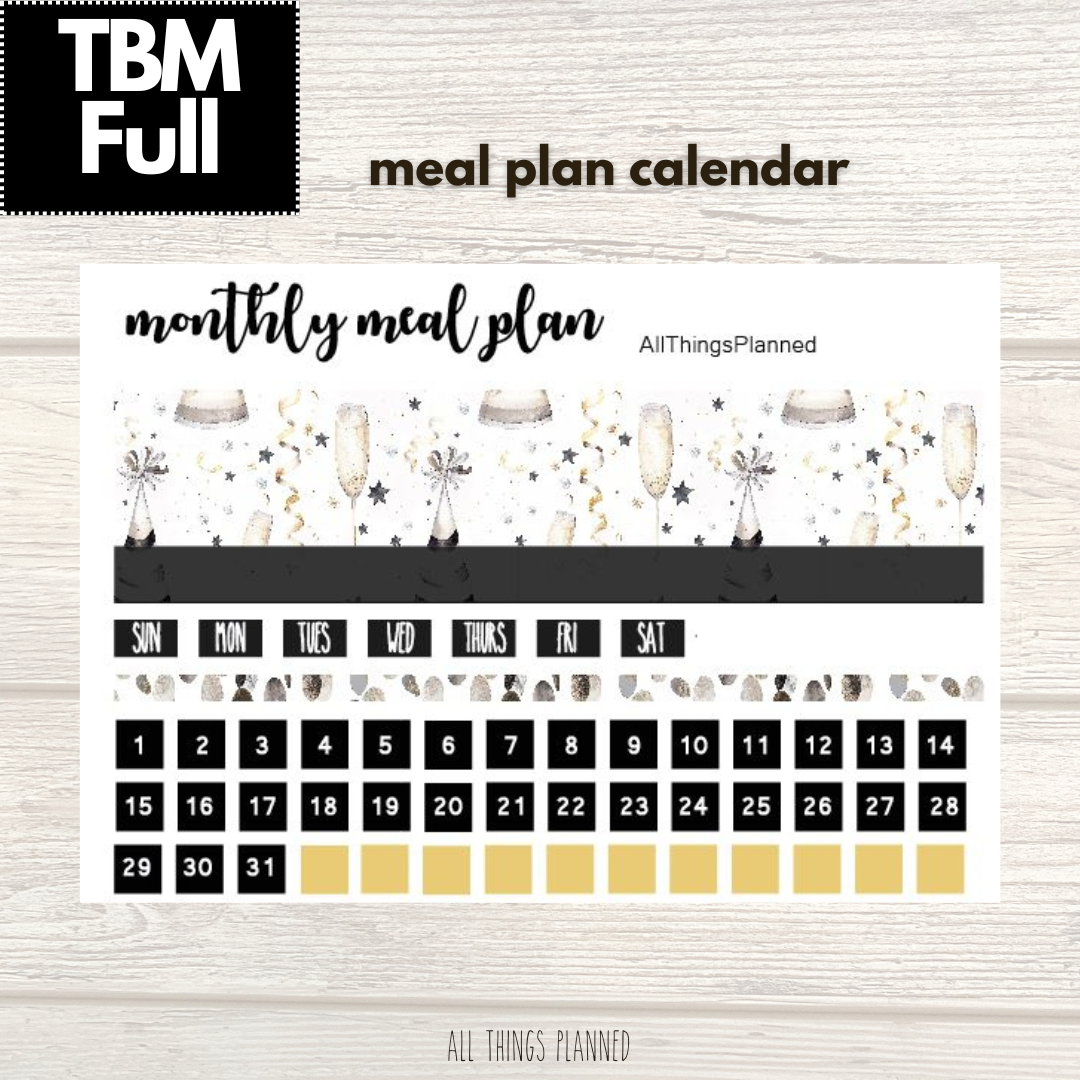 Full Jan. (New Year) Meal Calendar