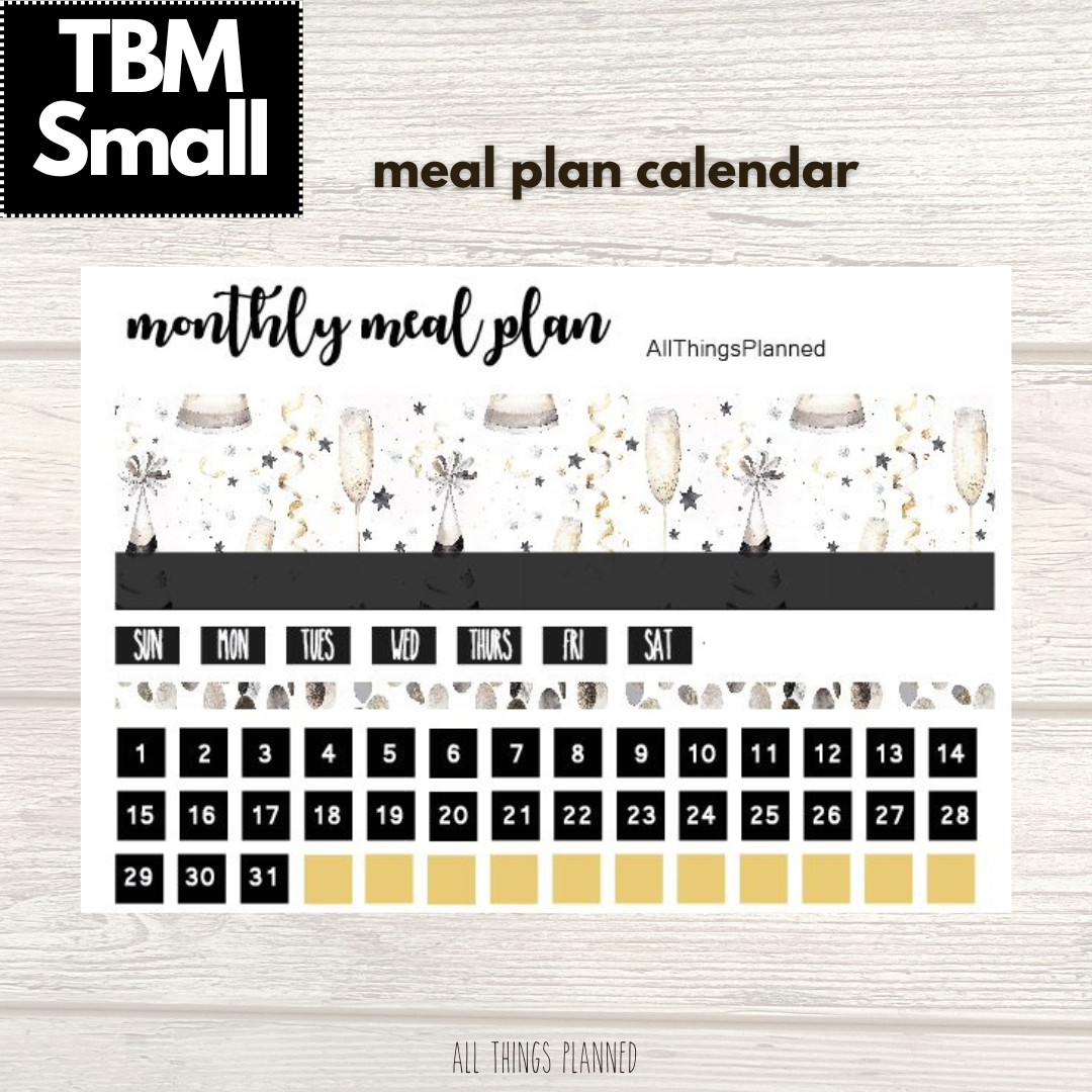 Small Jan. (New Year) Meal Calendar