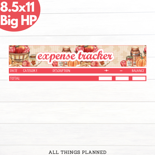 8.5x11 | Big | Sept. (Apple Cider) Expense Tracker