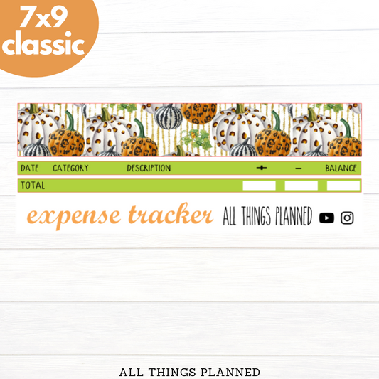 7x9 | Classic | Oct. (Leopard Pumpkin) Expense Tracker